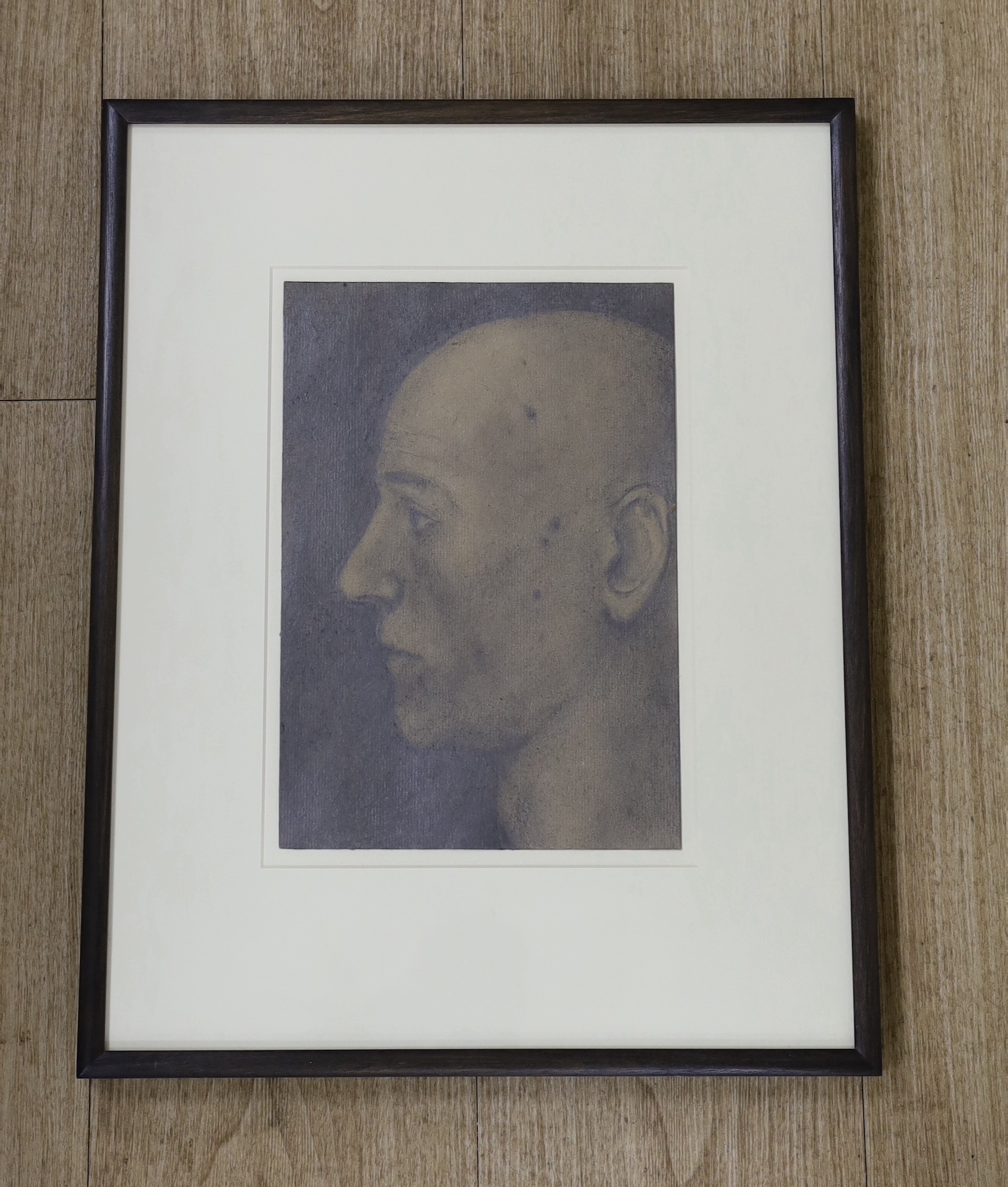 John Kirby (Irish, b.1949), pencil on paper, 'Head 1995', Flowers East label verso, 27 x 19cm